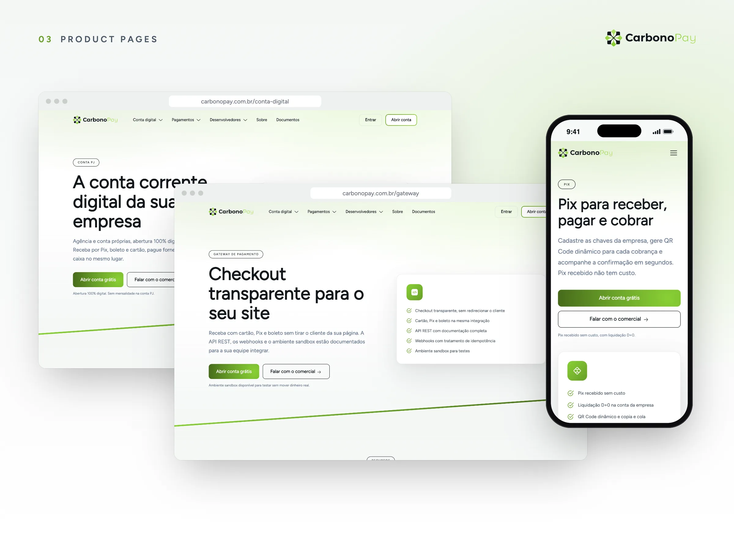 CarbonoPay · Páginas de produto