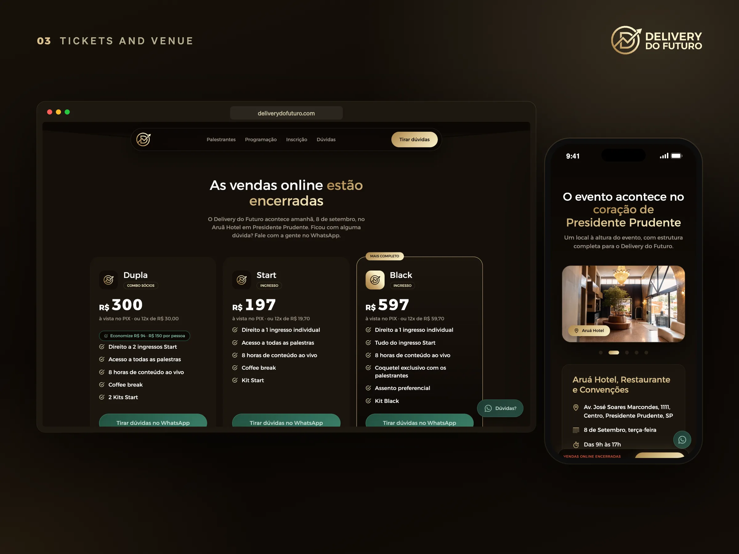 Delivery do Futuro · Ingressos e local