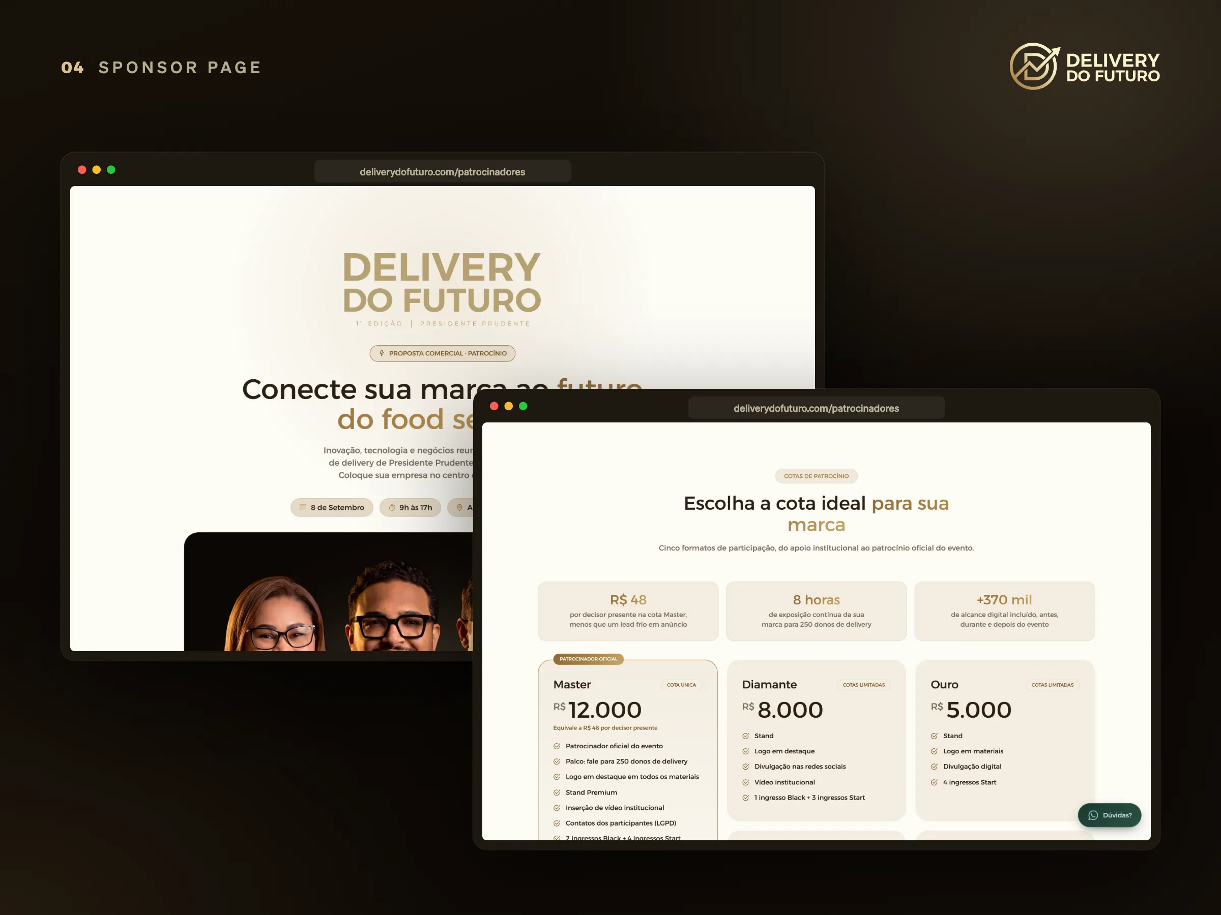 Delivery do Futuro · Página de patrocínio