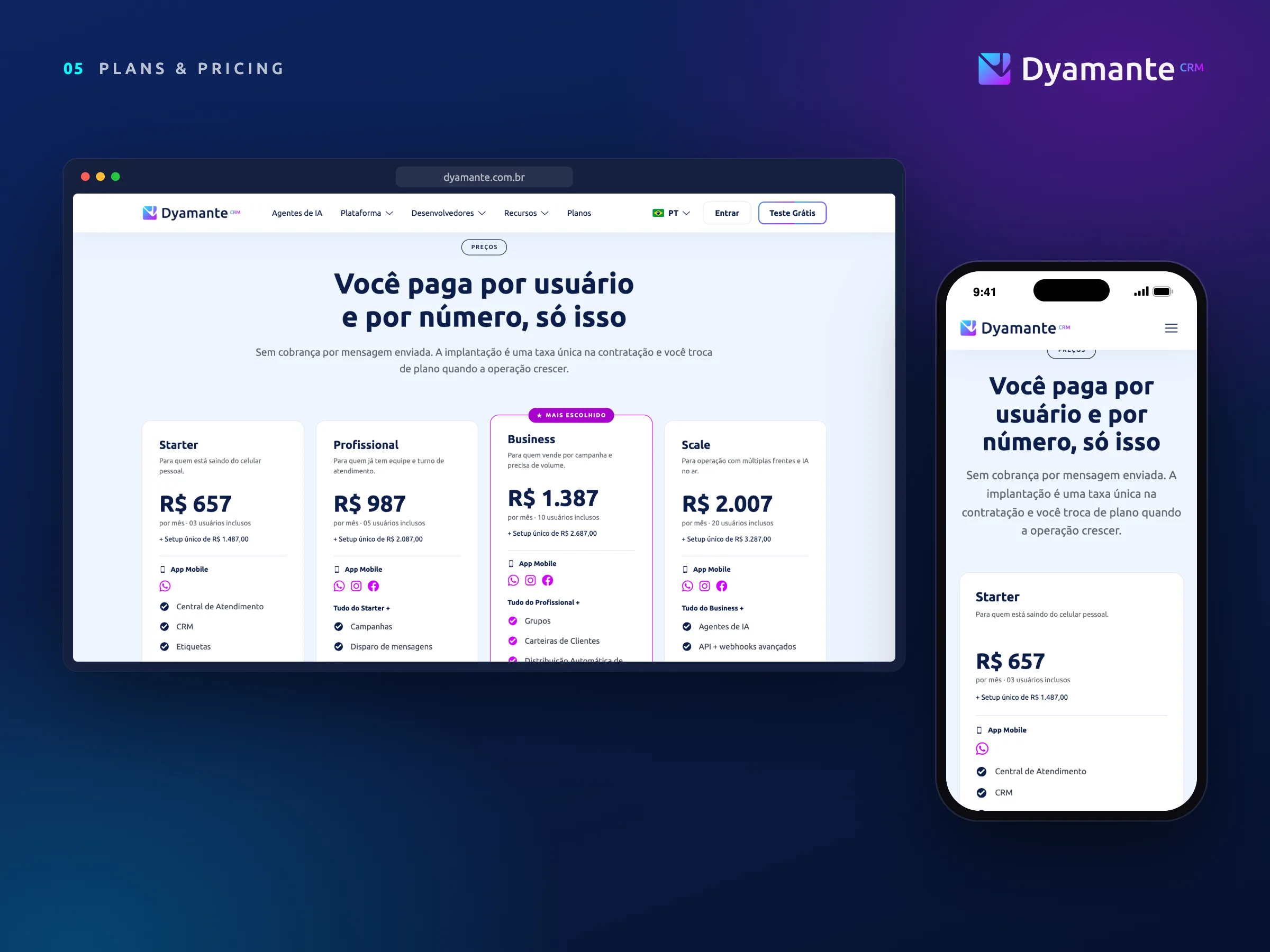 Dyamante CRM · Planes y precios