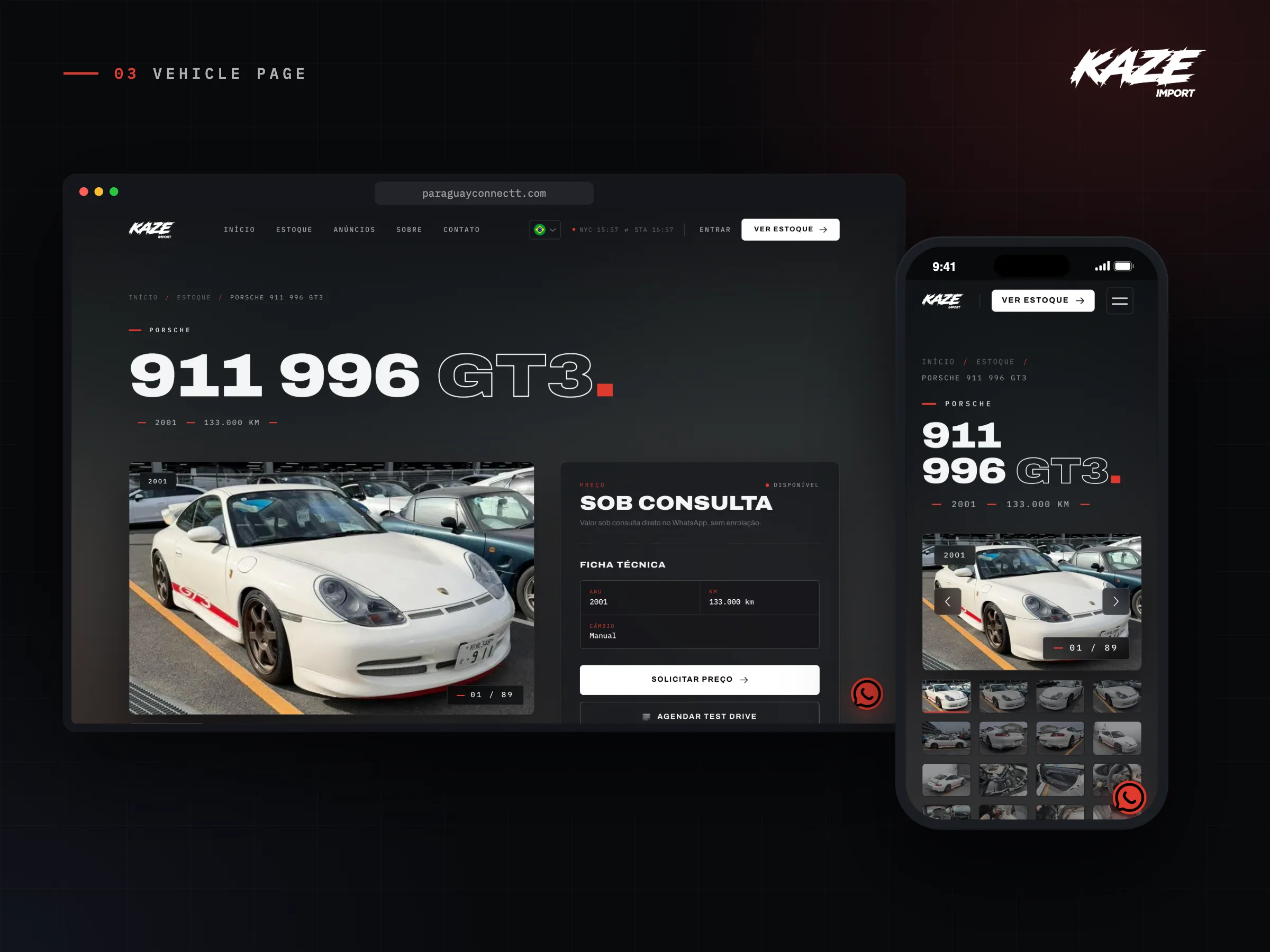 Kaze Import · Página do veículo