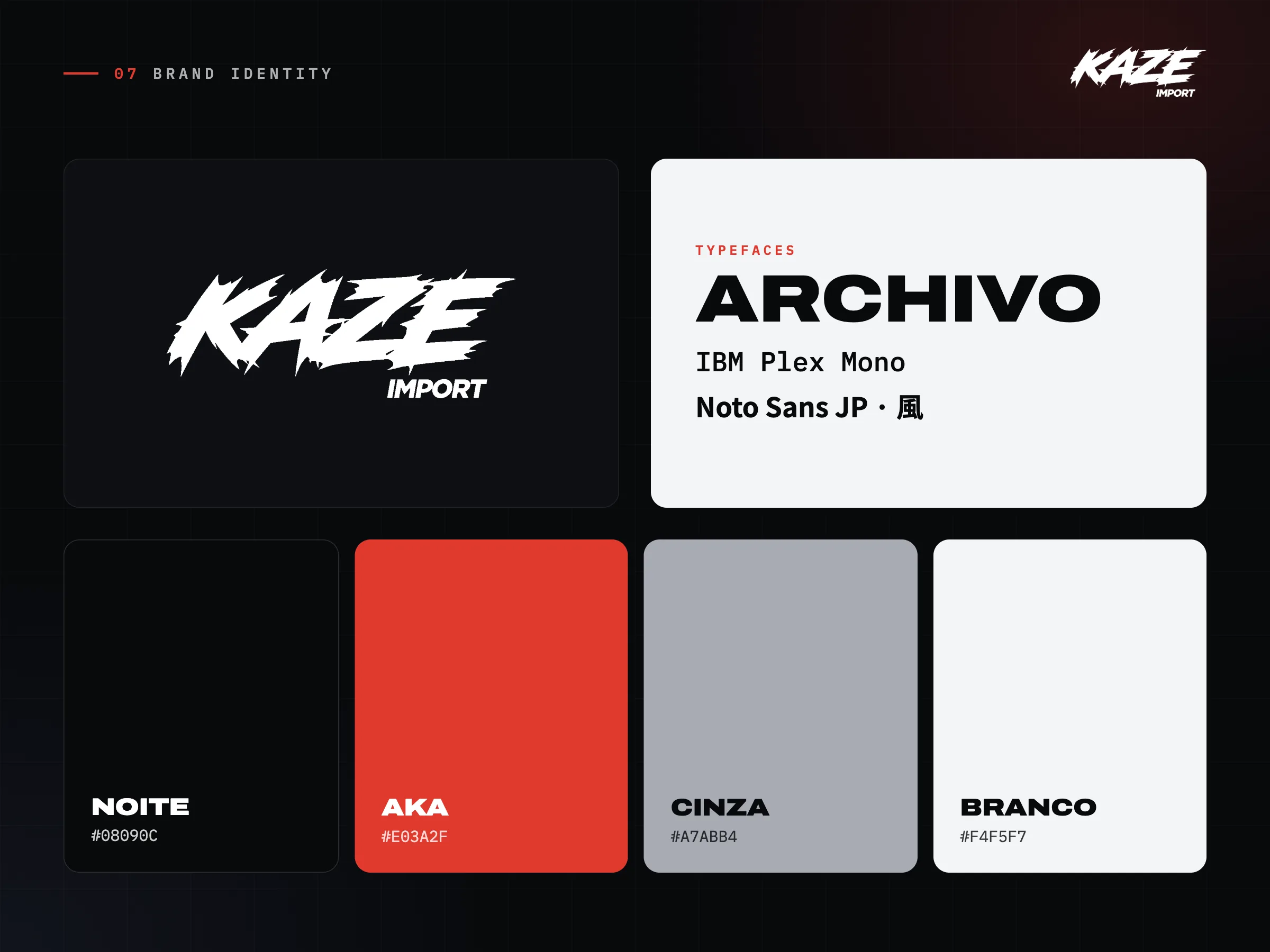 Kaze Import · Identidade visual