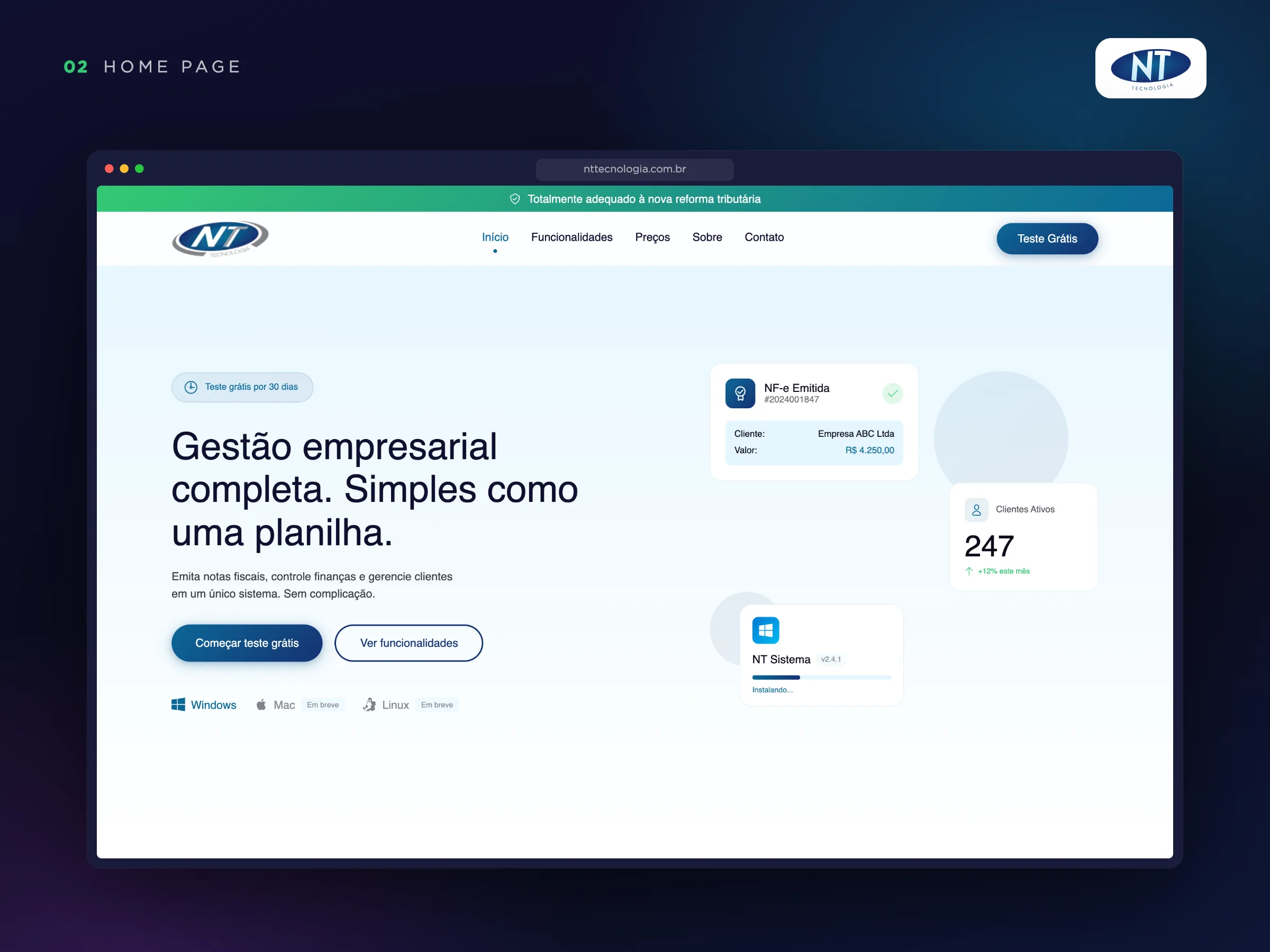 NT Tecnologia · Página inicial