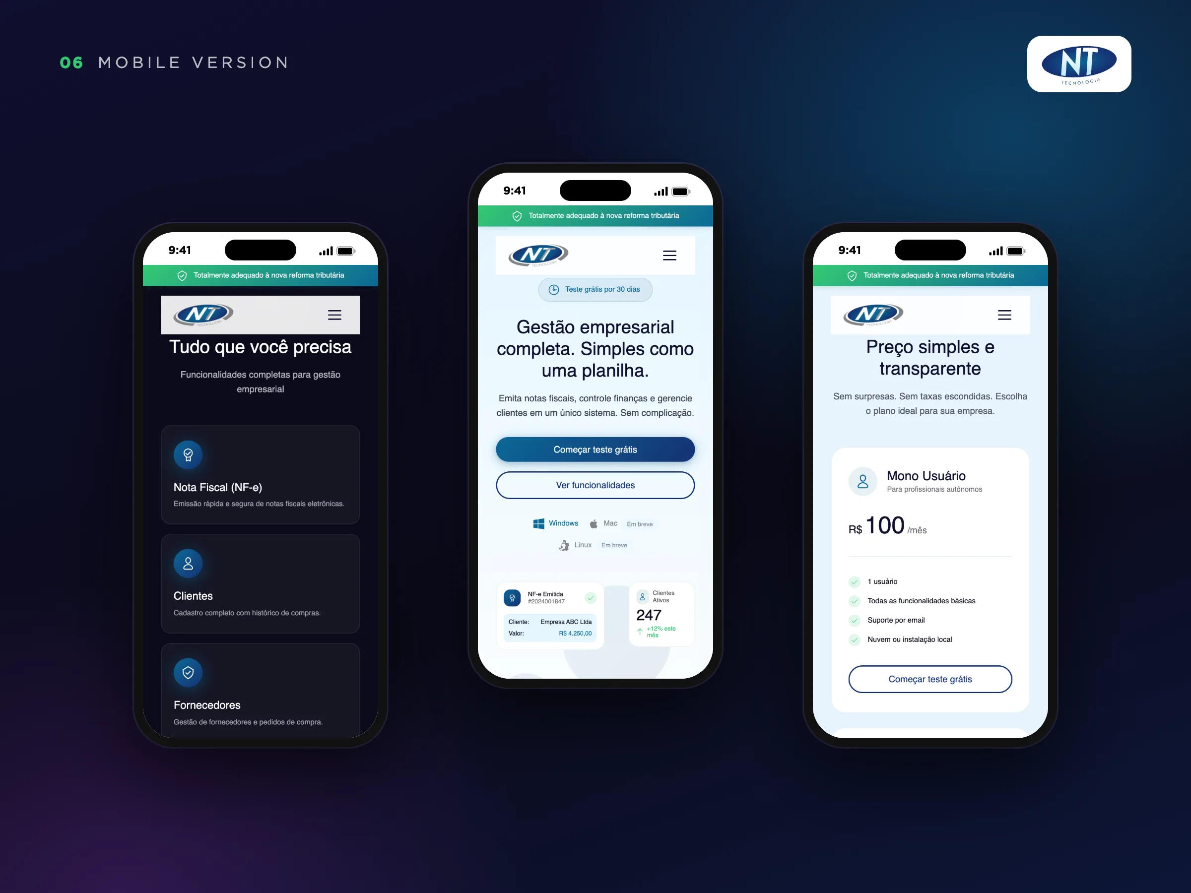 NT Tecnologia · Versão mobile
