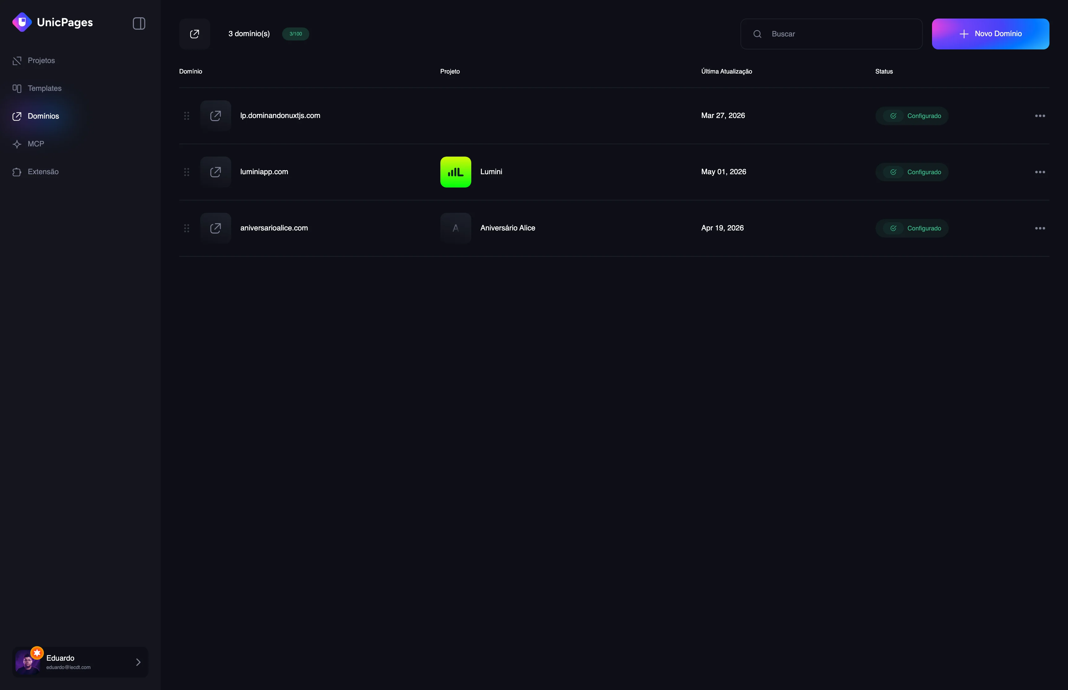 Screen 3 of UnicPages